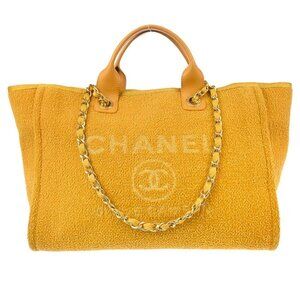 Chanel Yellow Fabric Medium Deauville 2way Tote Bag 184479
